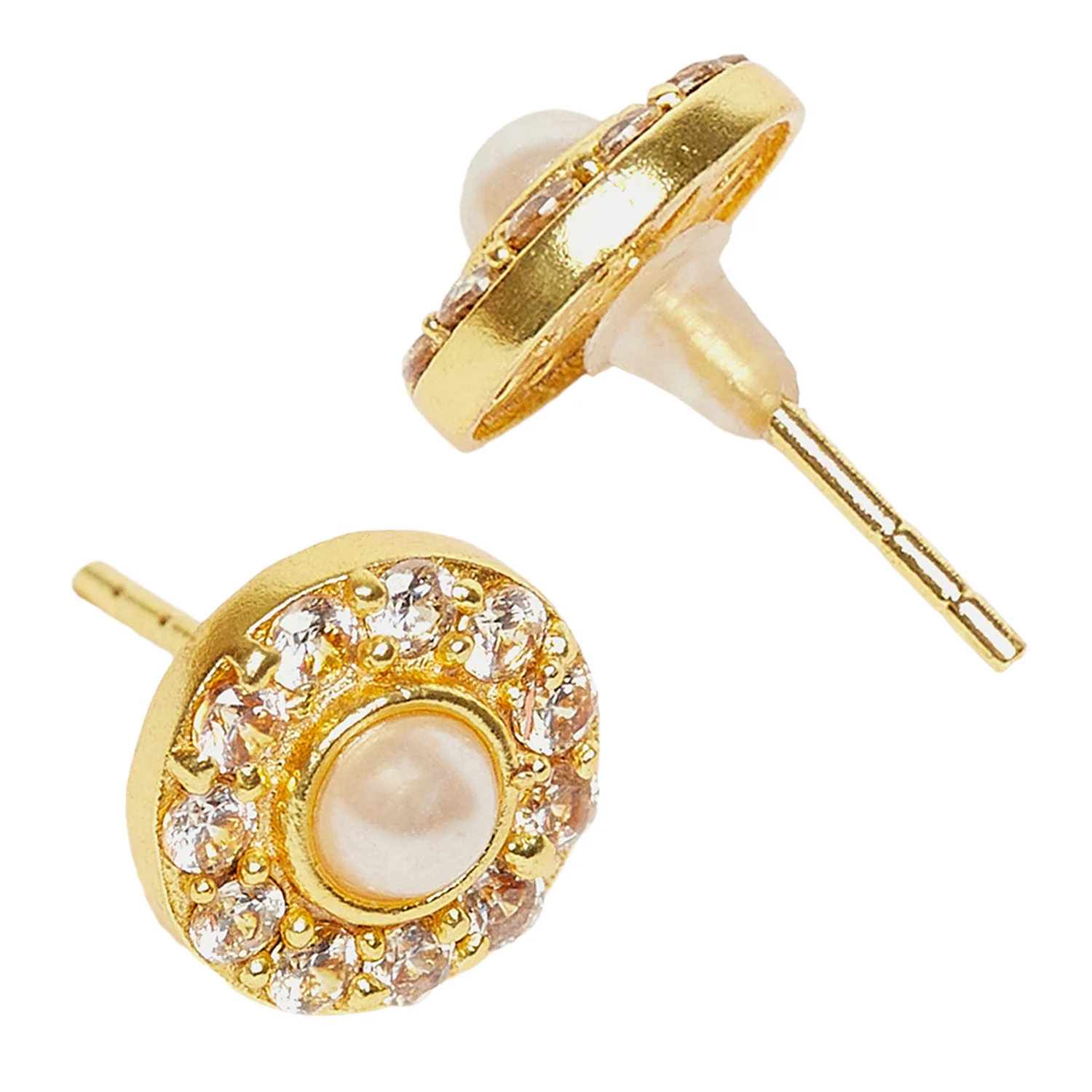 Gold Toned Pearl Beaded Pendant Set - Image 5