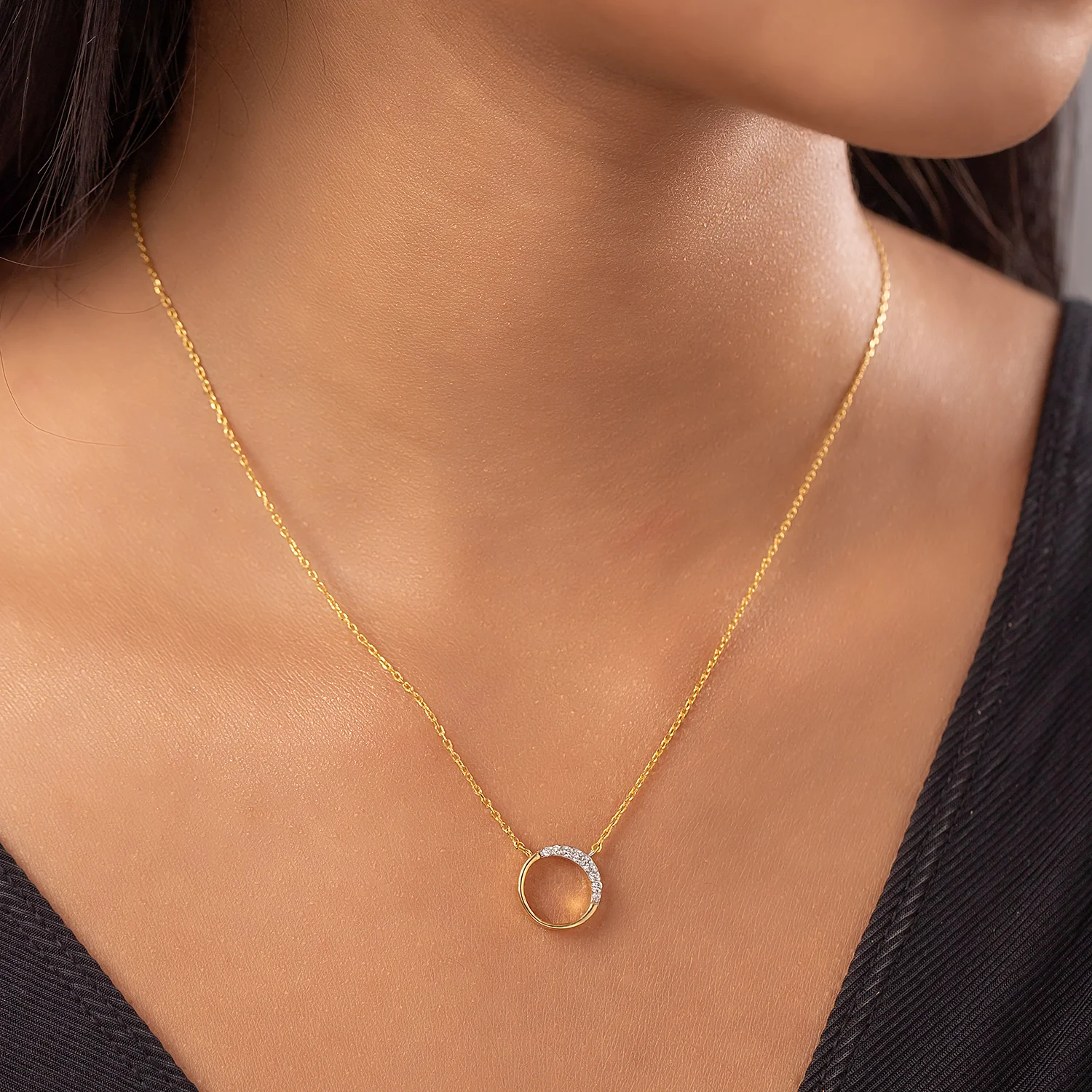 Golden Arc Lab-Grown Diamond Necklace - Image 2