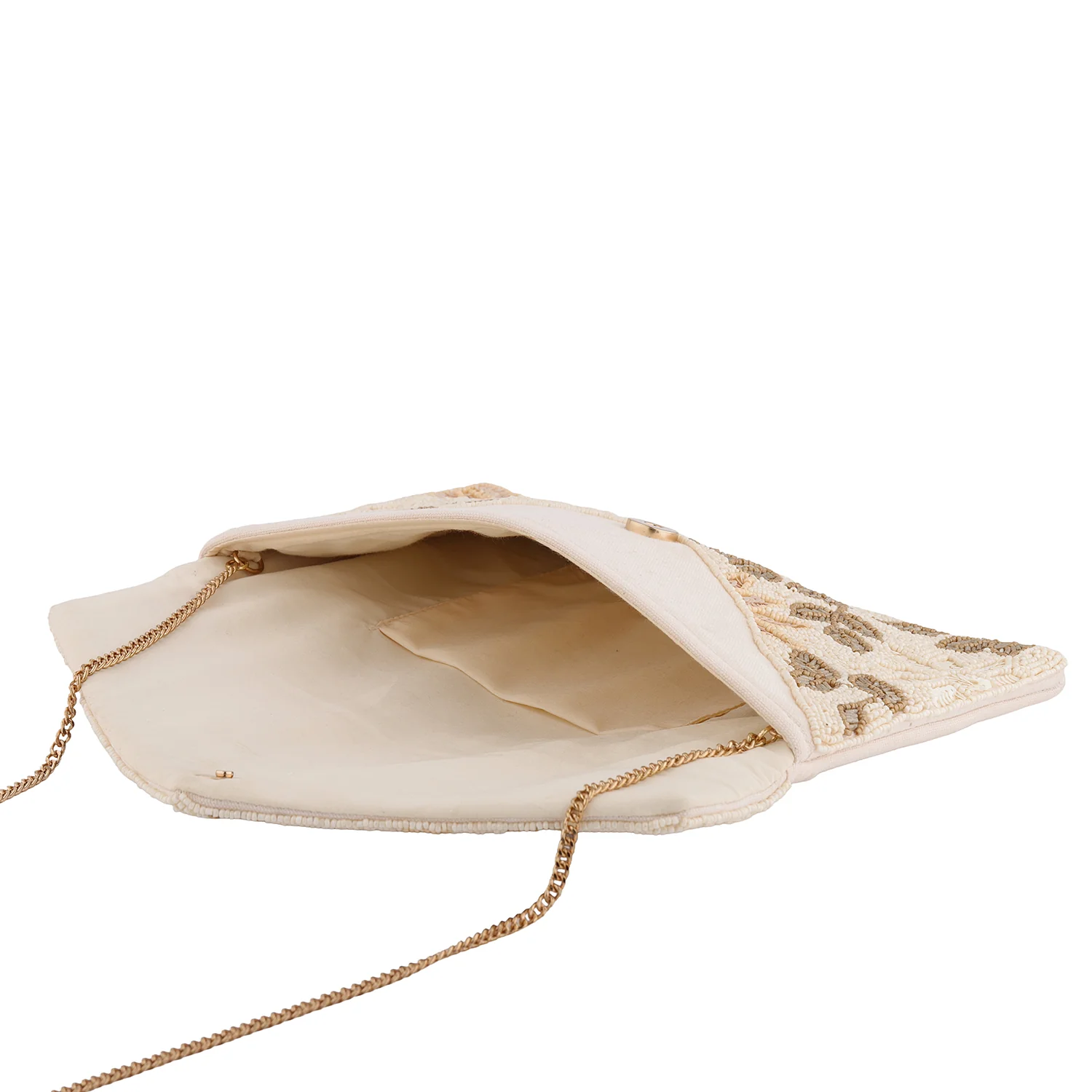 Golden Blossom Beaded Party Clutch Bag - Image 4