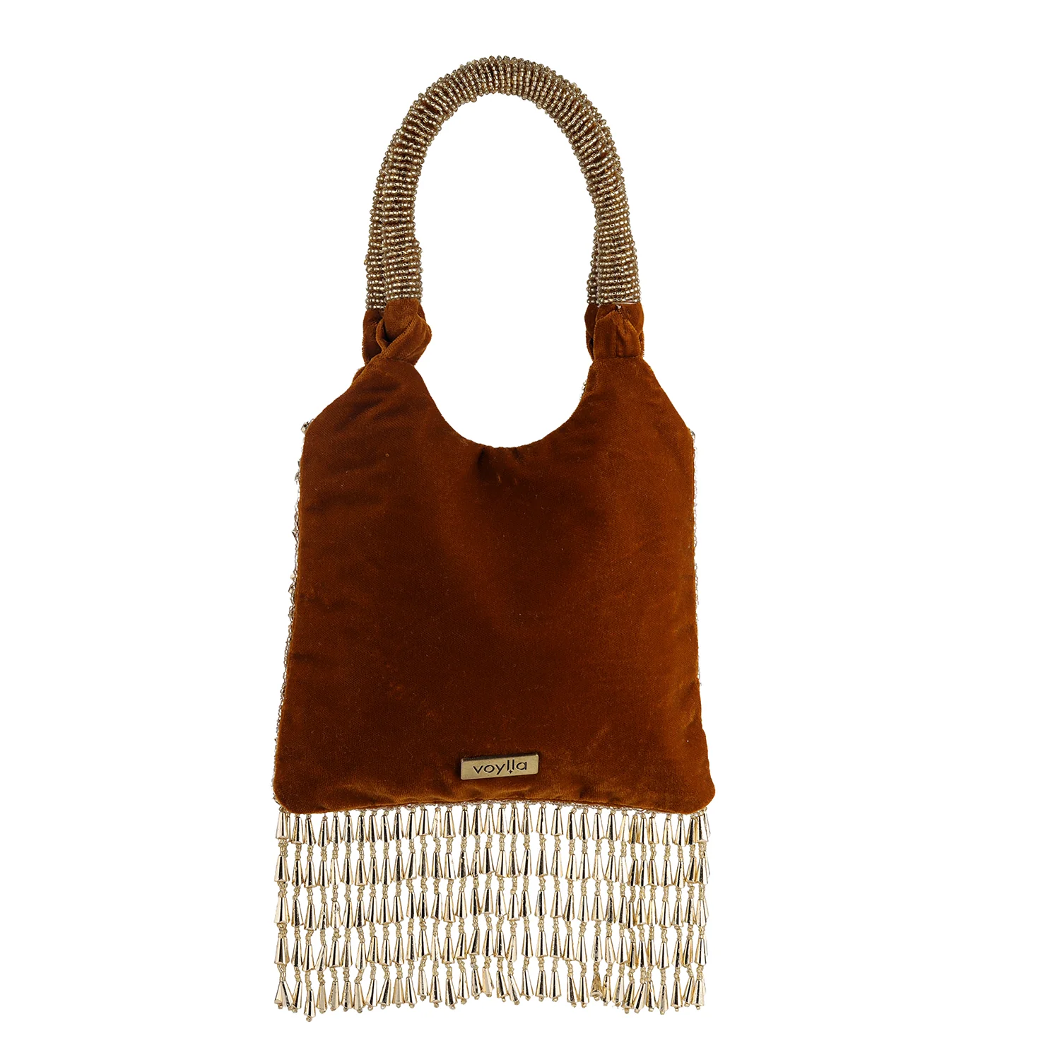 Golden Dusk Beaded Tassel Handbag - Image 3