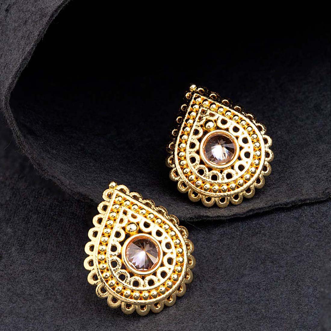 Golden Glitz Teardrop Earrings