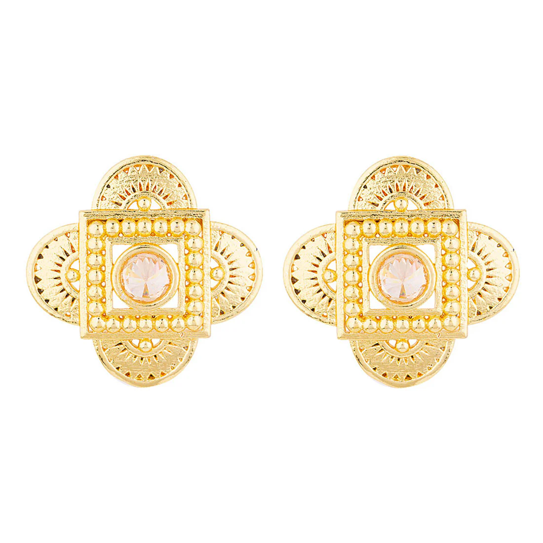 Golden Glitz Tribal Inspired Earrings - Image 3