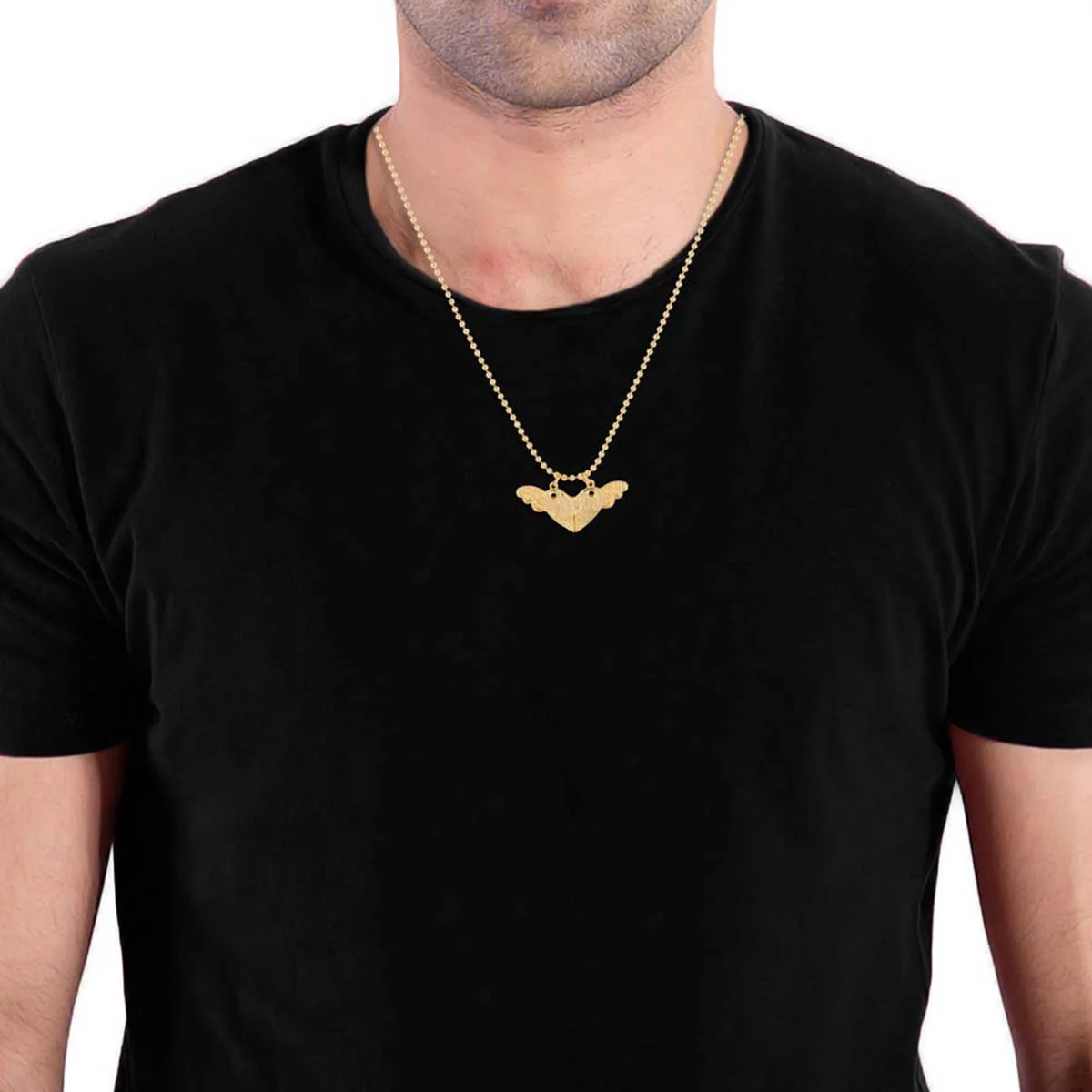 Golden Heart Pendant With Chain - Image 2