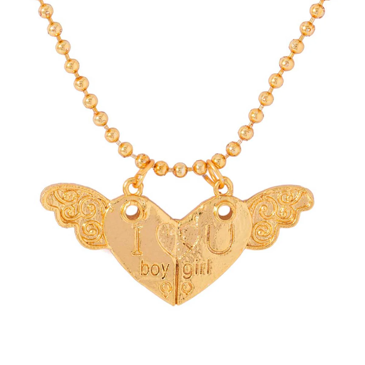 Golden Heart Pendant With Chain - Image 3