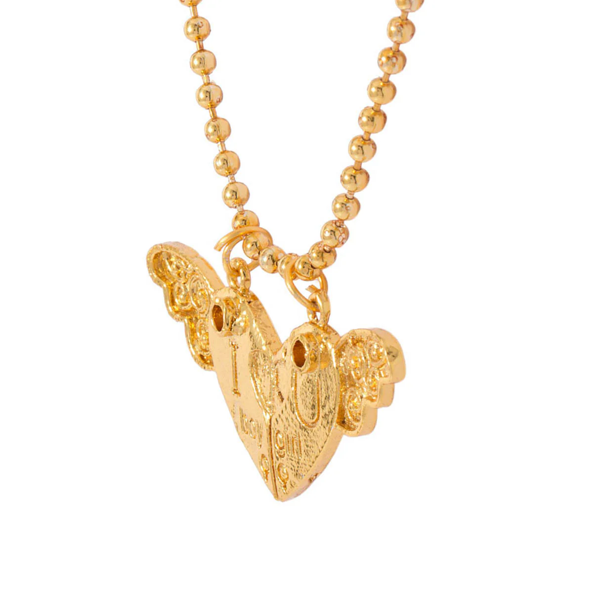 Golden Heart Pendant With Chain - Image 4