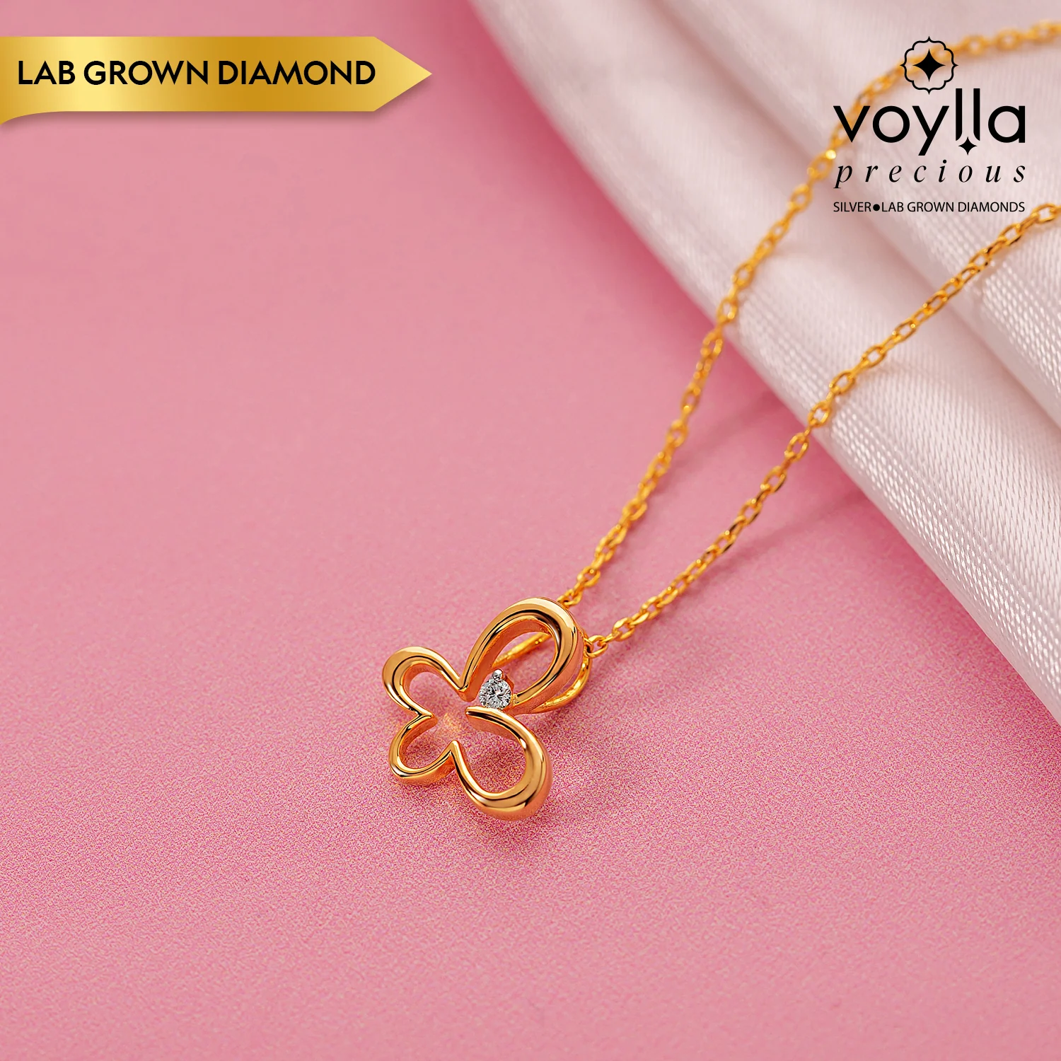 Golden Papilio Lab-Grown Diamond Pendant