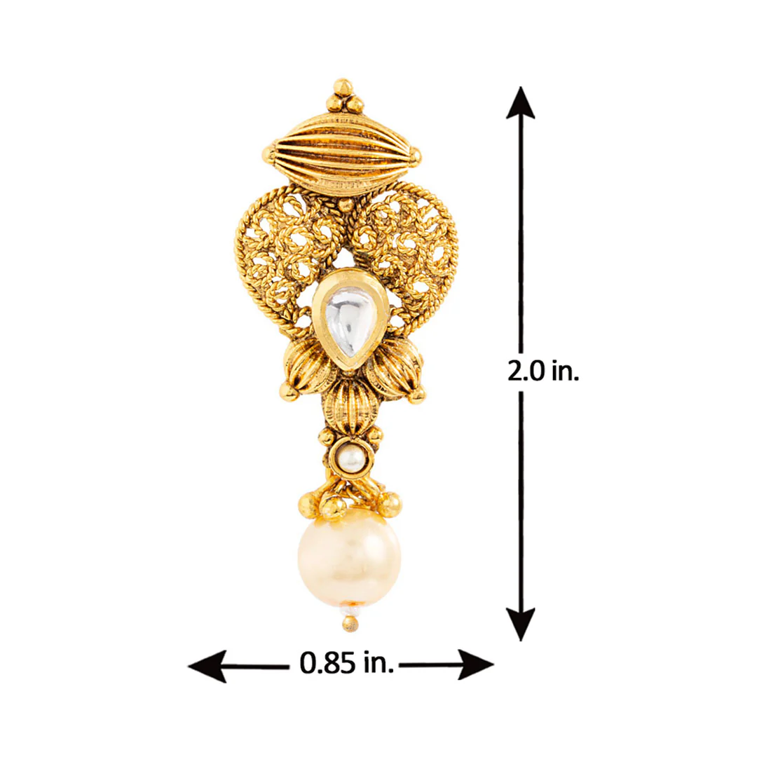 Golden Reprise Faux Pearls Earrings - Image 5