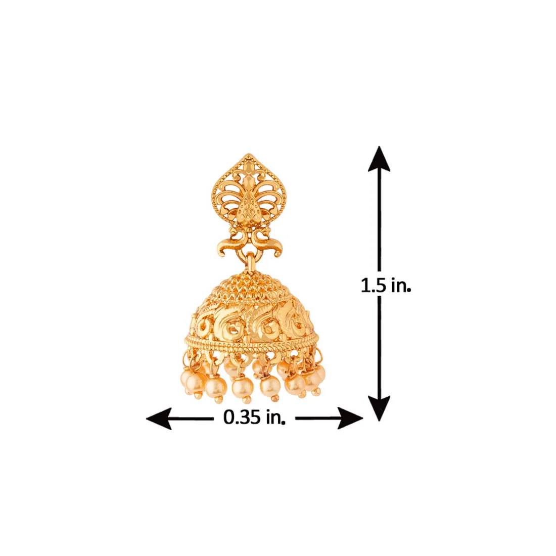 Golden Reprise Faux Pearls Embellished Earrings - Image 5