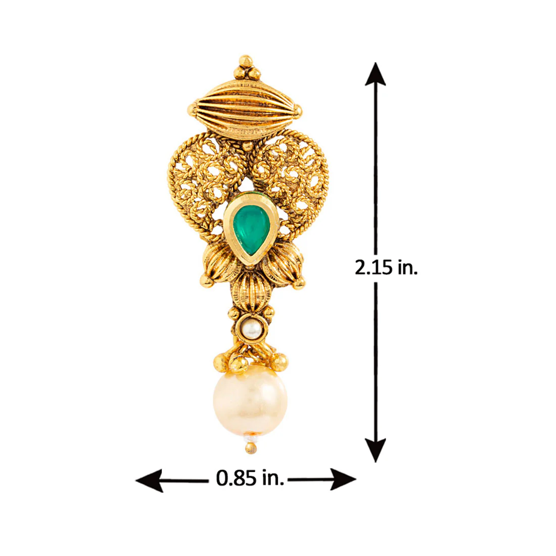 Golden Reprise Gems and Pearls Earrings - Image 5
