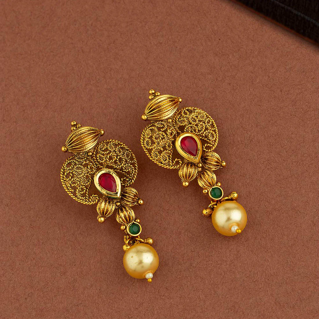 Golden Reprise Lightly Embellished Earrings