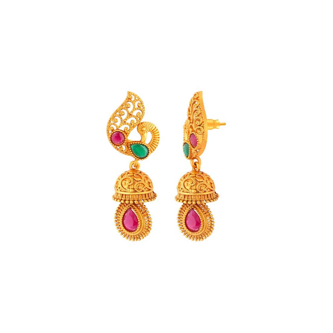 Golden Reprise Peacock Earrings - Image 4