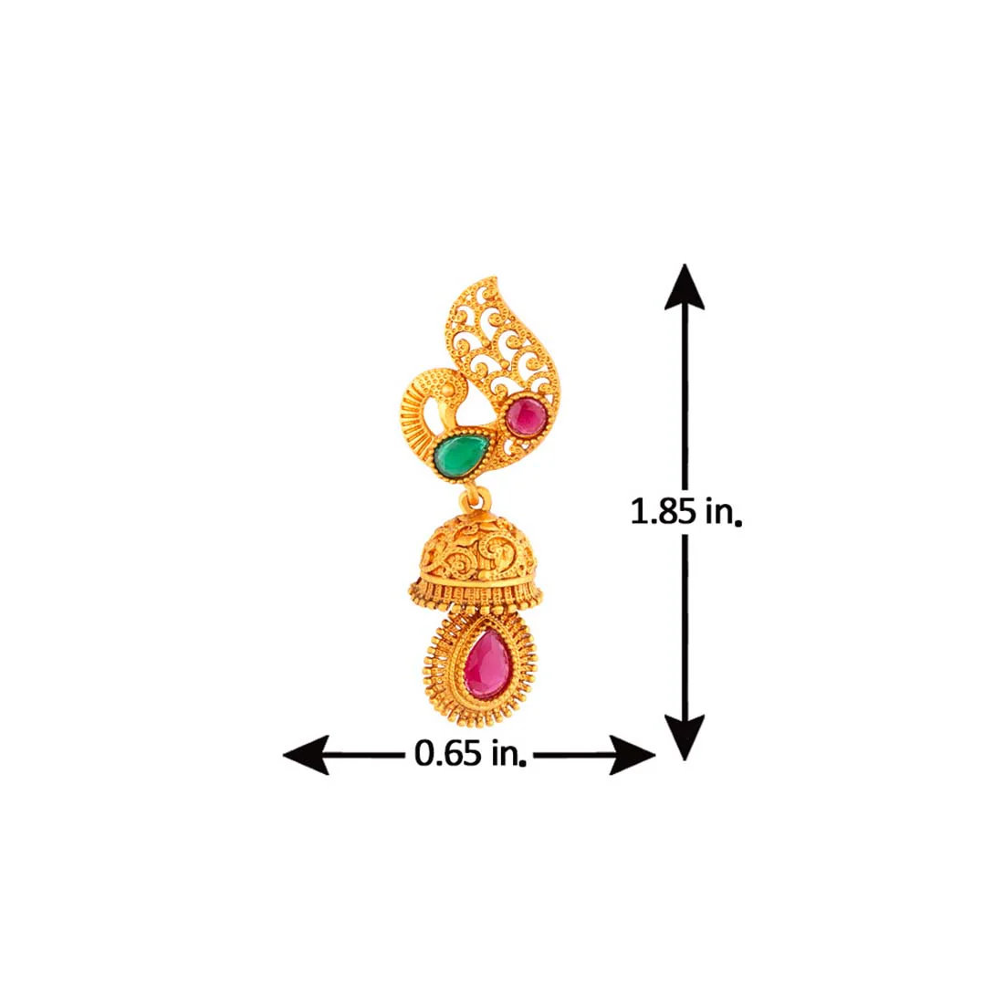 Golden Reprise Peacock Earrings - Image 5