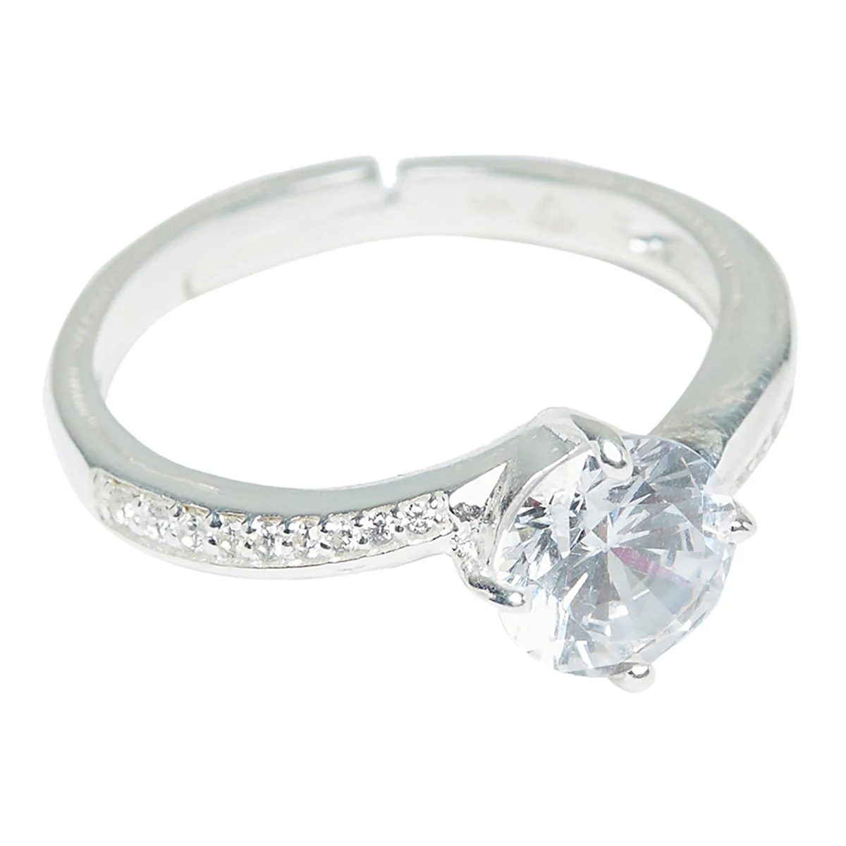 CZ Solitaire 925 Sterling Silver Ring - Image 5