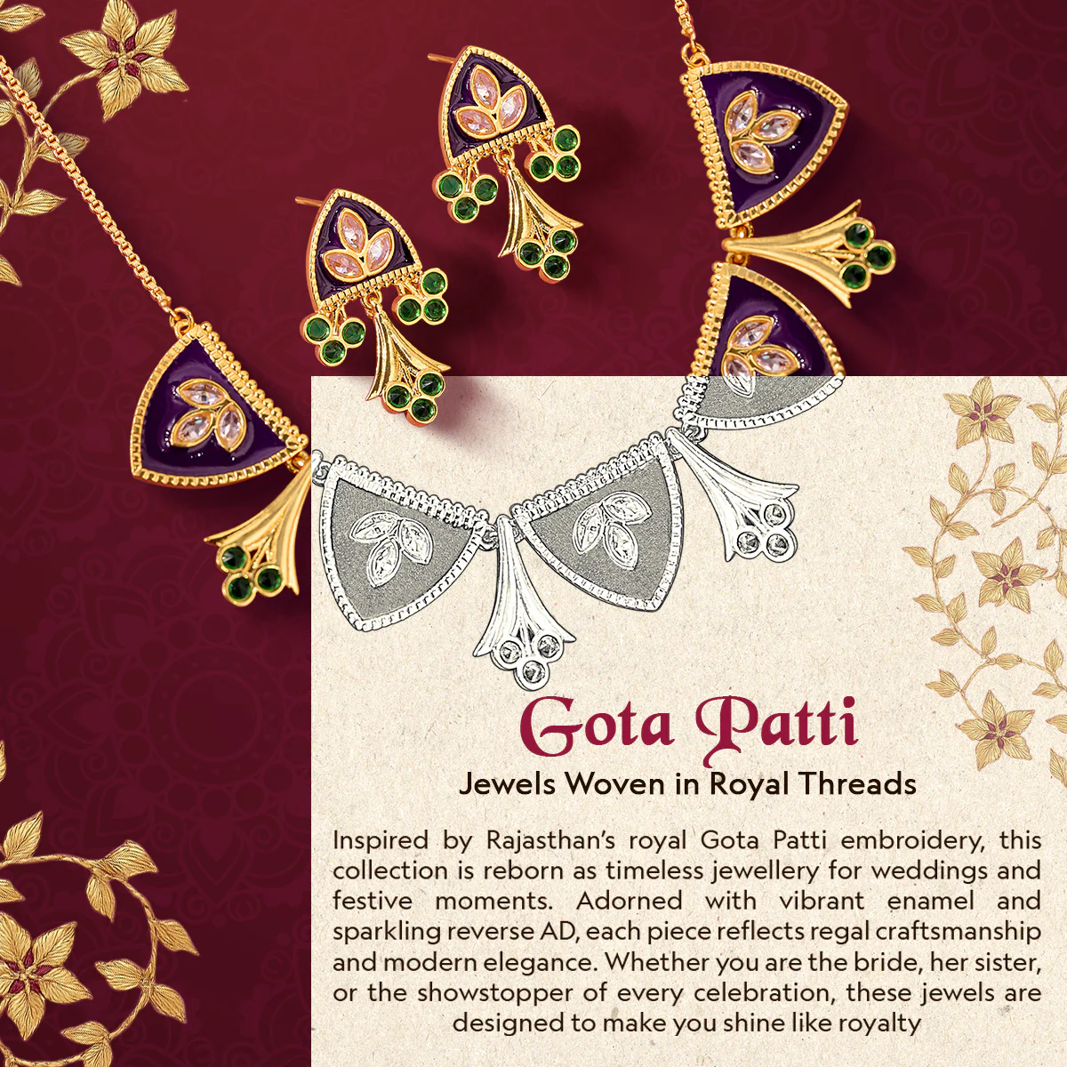 Gota Patti Guldaasta Earrings - Image 6