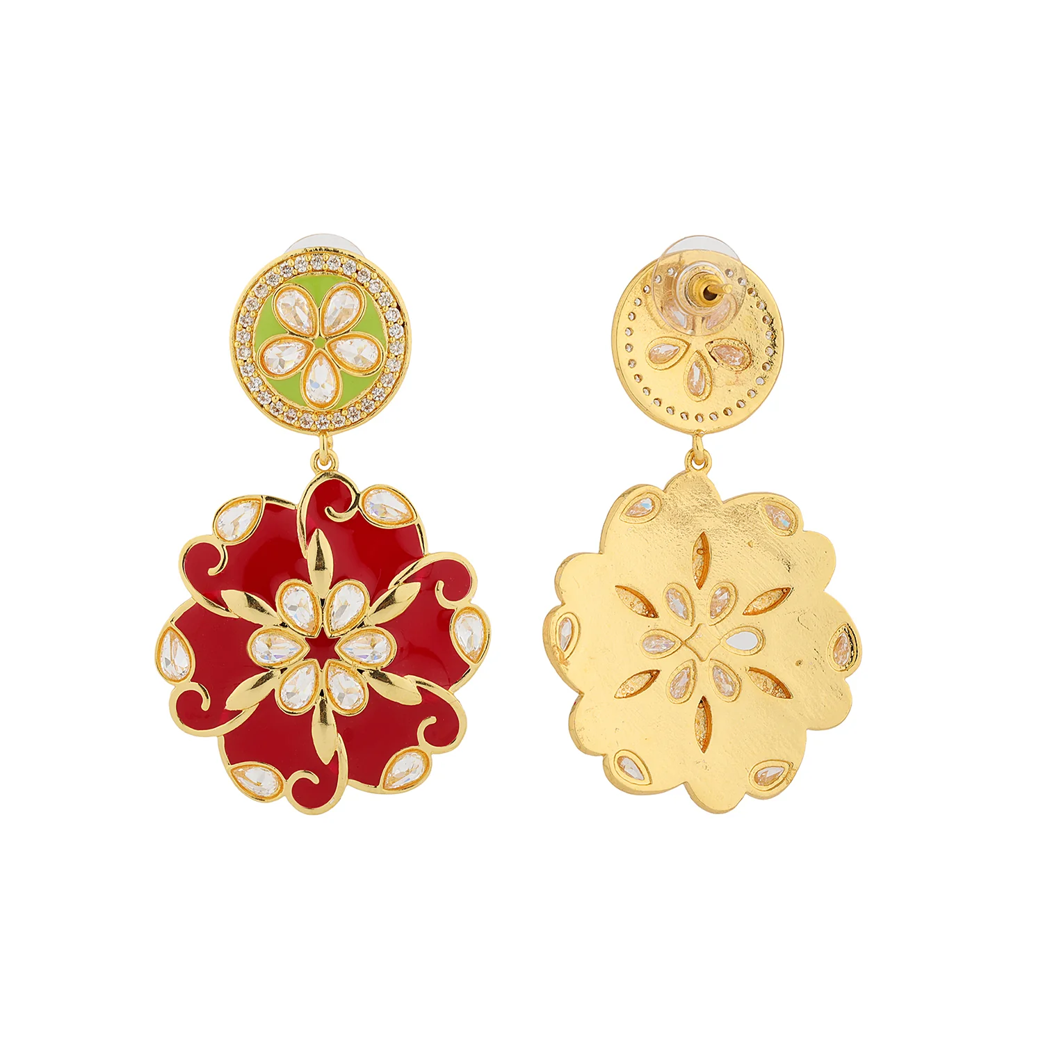 Gota Patti Gulphool Earrings - Image 5