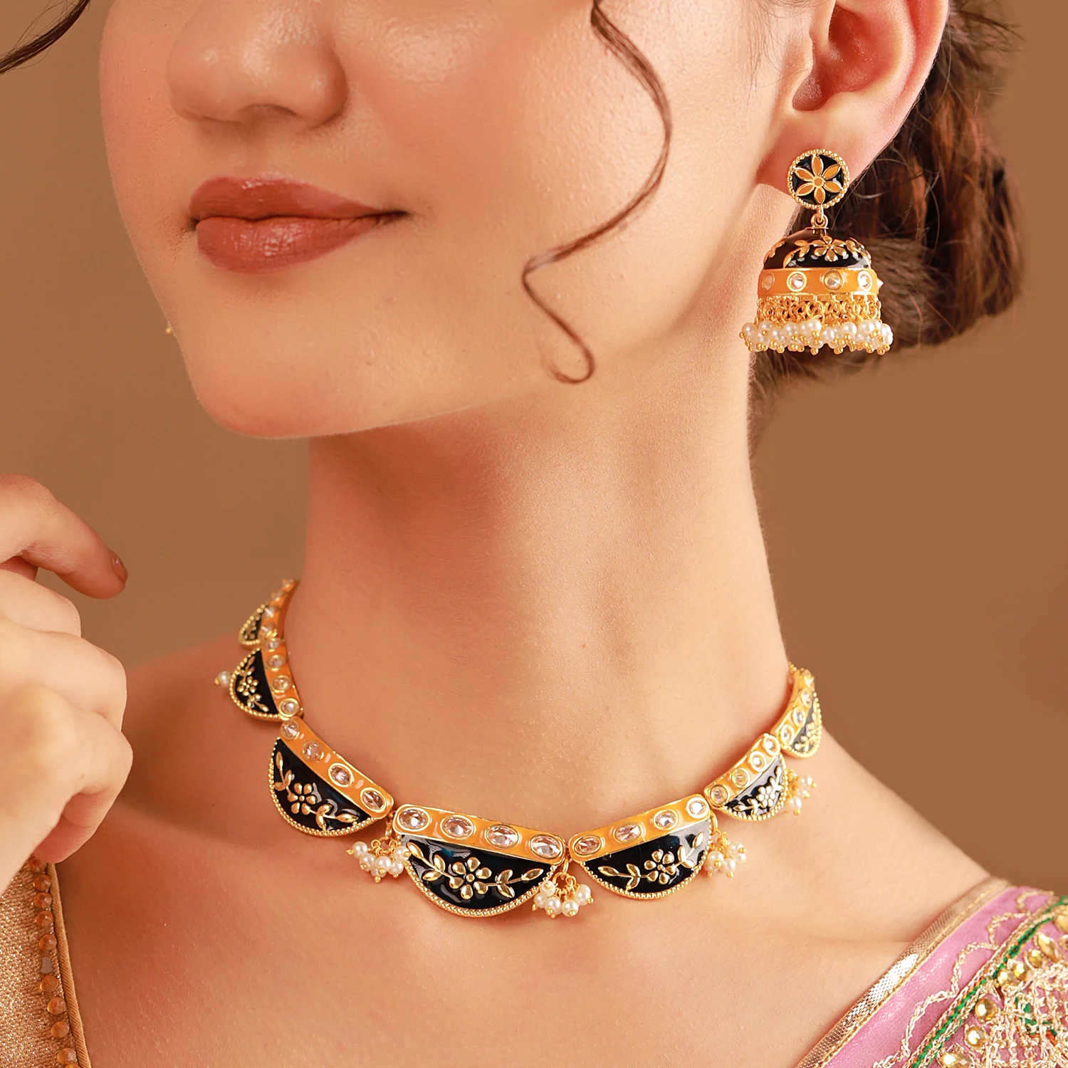 Gota Patti Jaipuri Shringar Necklace Set
