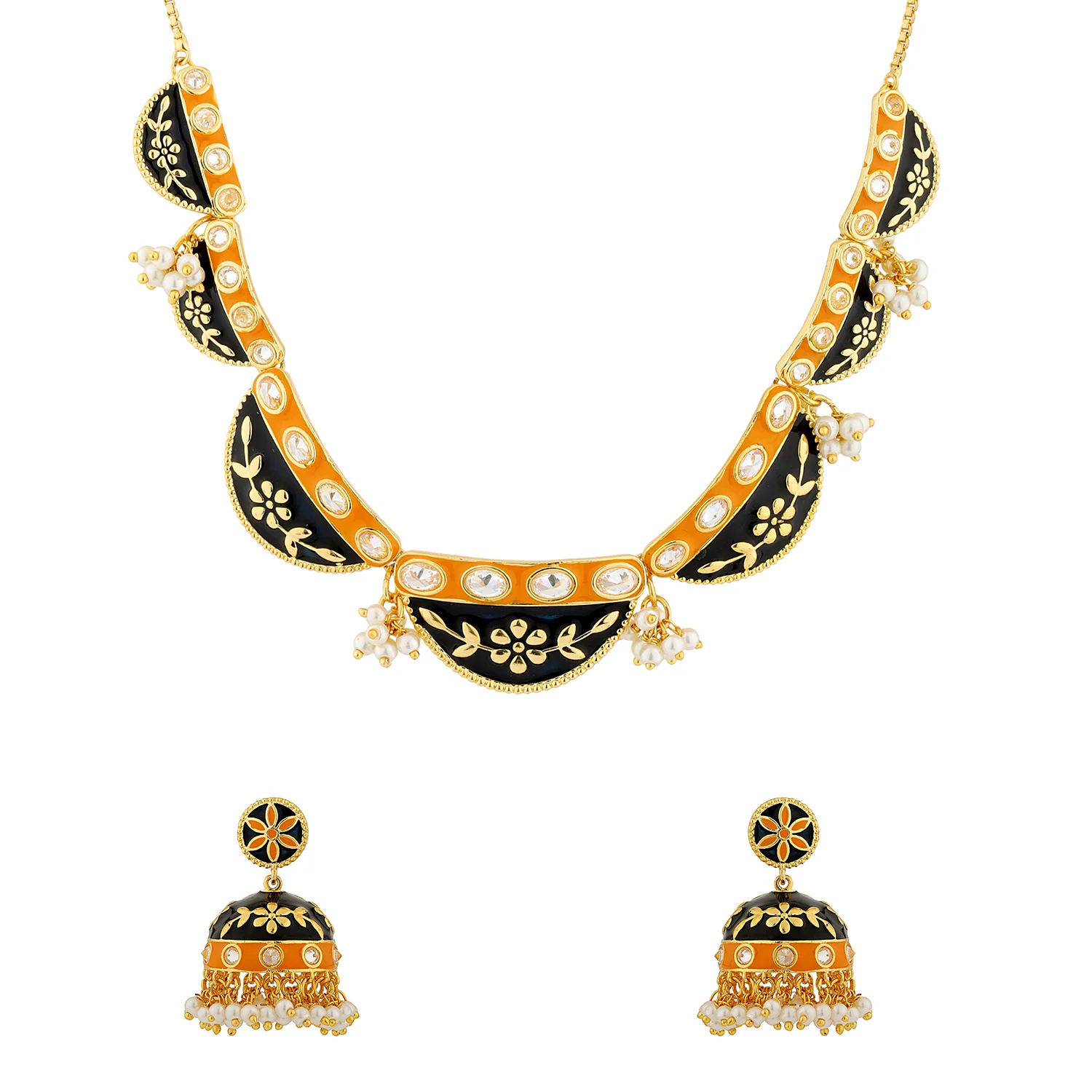 Gota Patti Jaipuri Shringar Necklace Set - Image 5