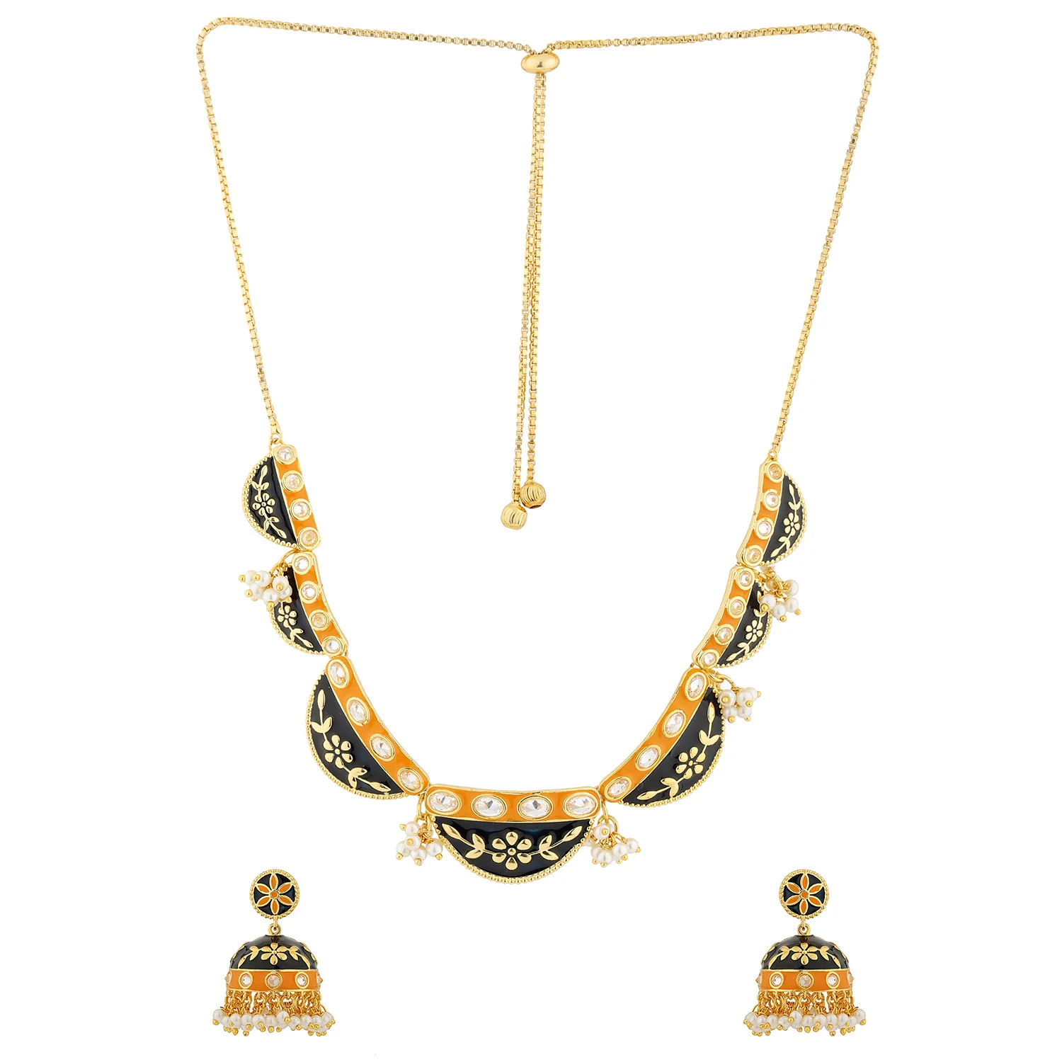 Gota Patti Jaipuri Shringar Necklace Set - Image 6