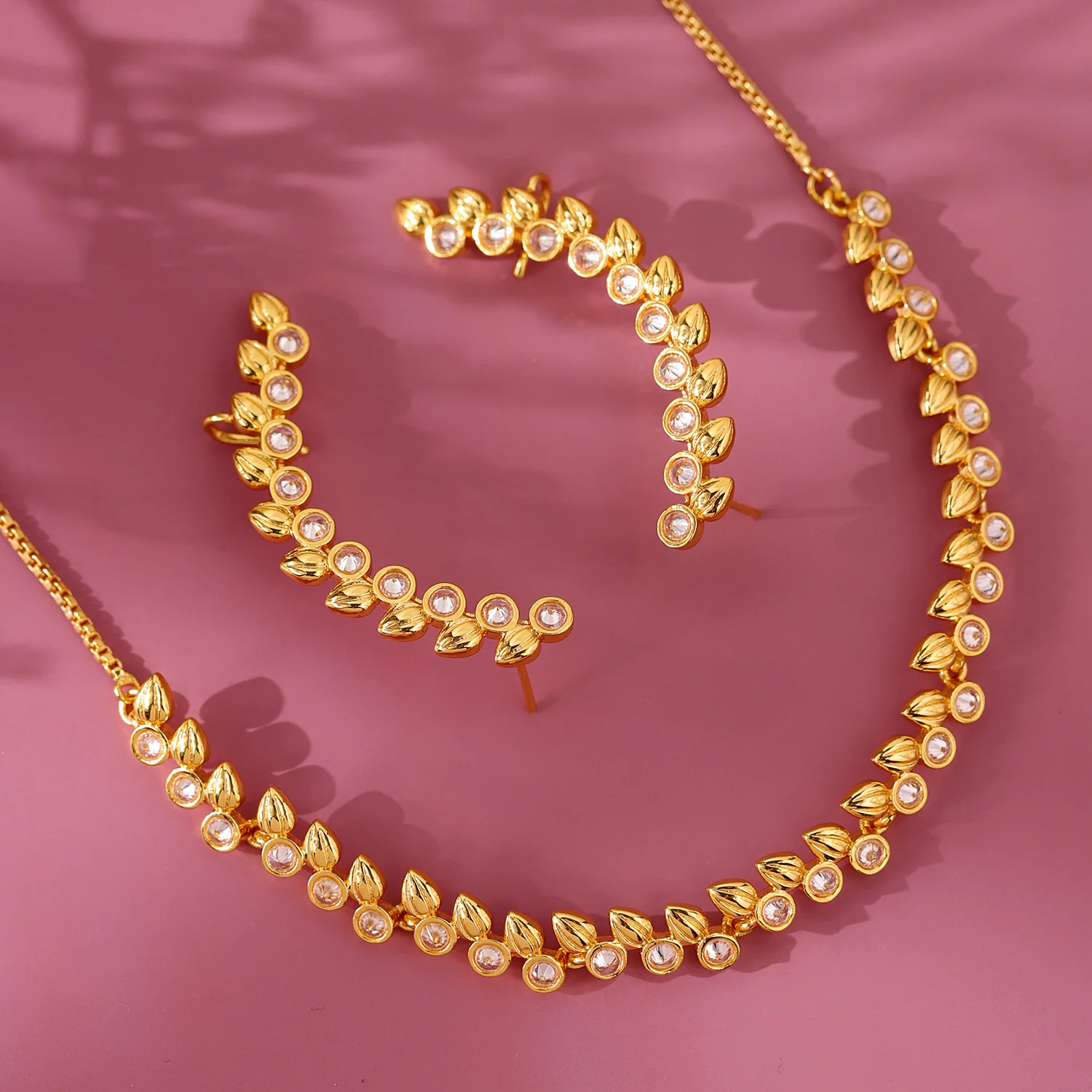 Gota Patti Latika Pushp Necklace Set - Image 2