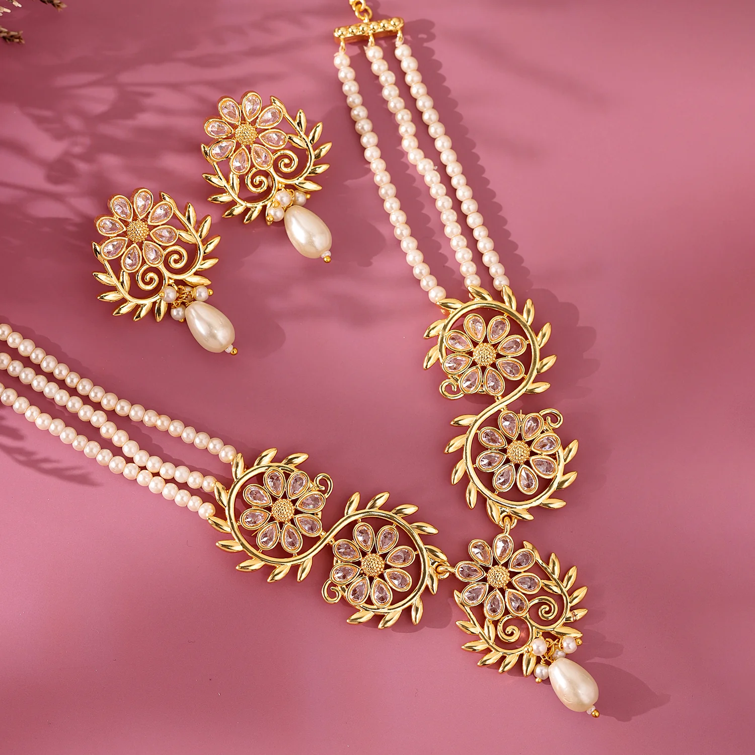 Gota Patti Maharani Gulmala Necklace Set - Image 2