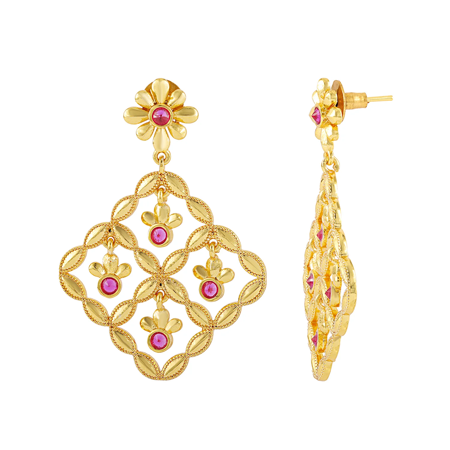 Gota Patti Nakashi Jaali Earrings - Image 3