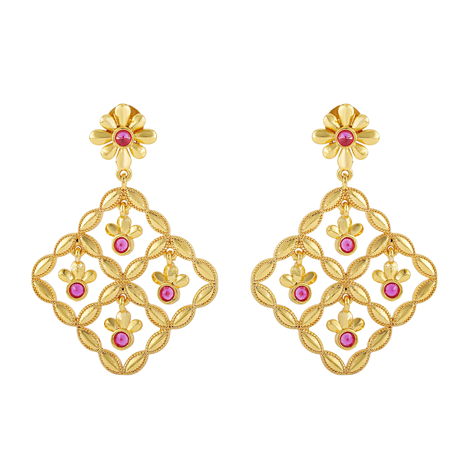 Gota Patti Nakashi Jaali Earrings - Image 4