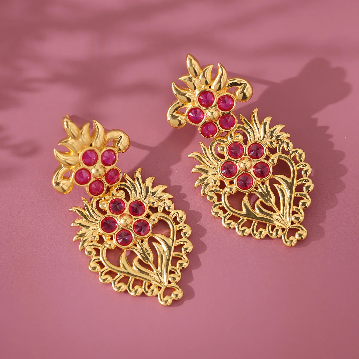 Gota Patti Phoolra Zari Earrings - Image 2