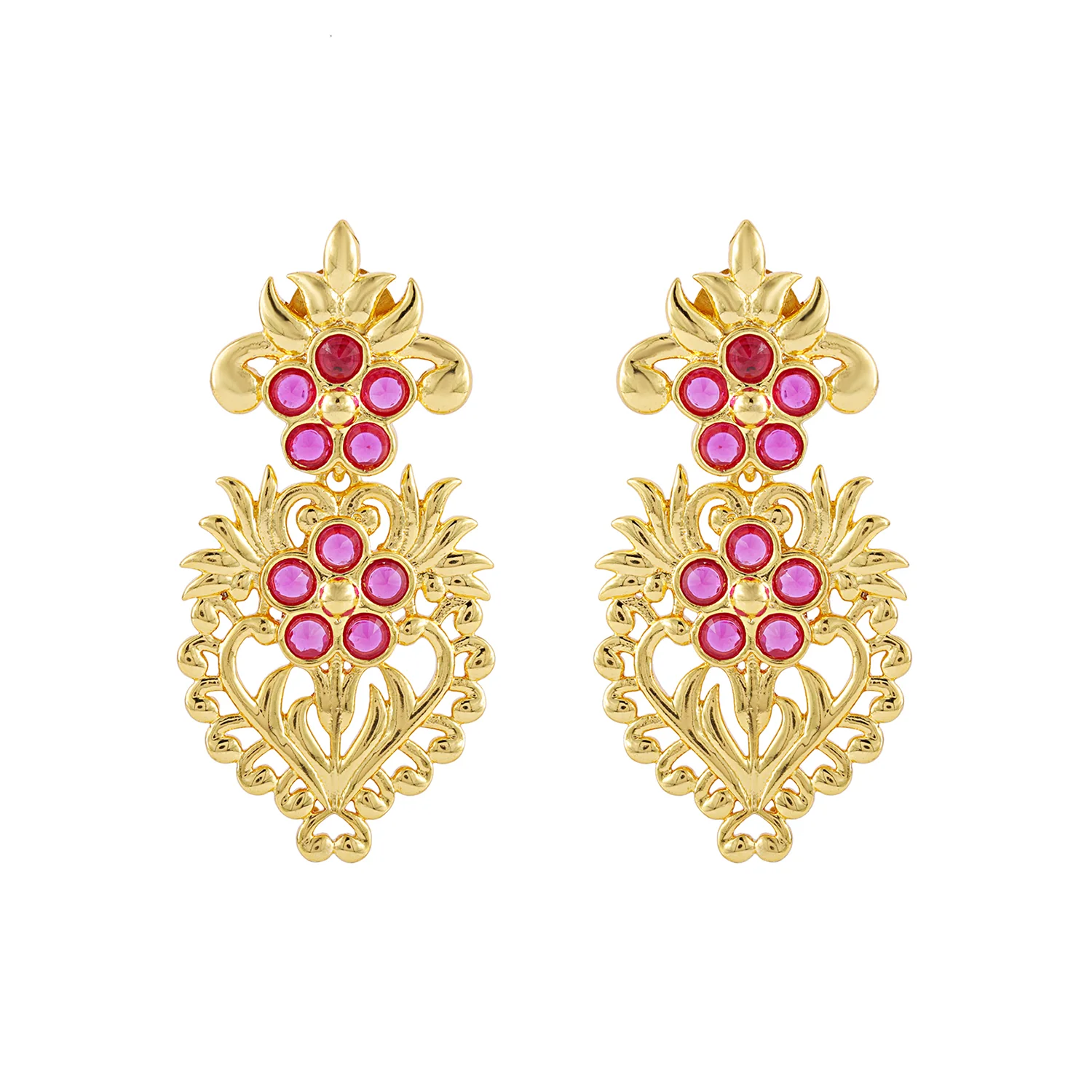 Gota Patti Phoolra Zari Earrings - Image 4