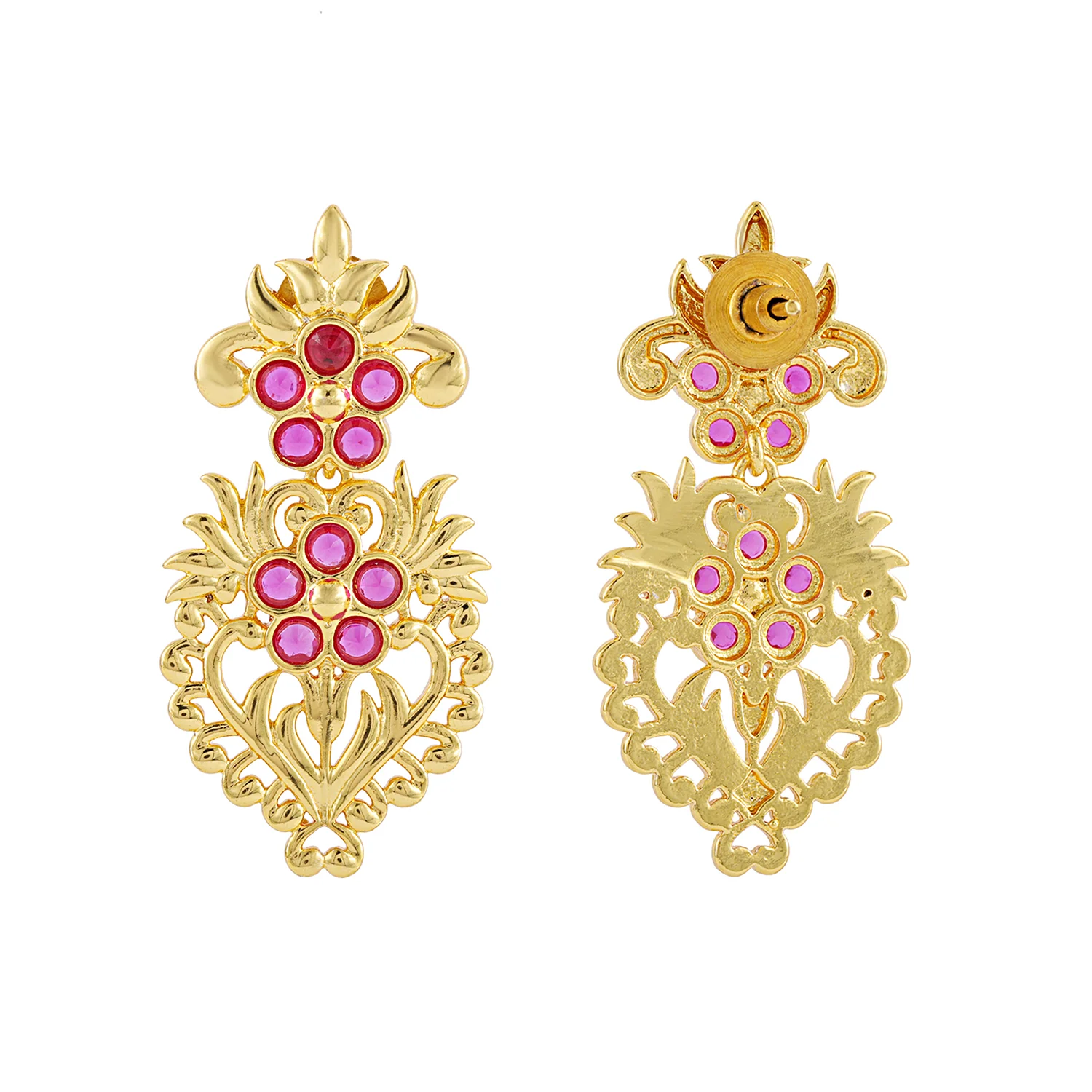Gota Patti Phoolra Zari Earrings - Image 5