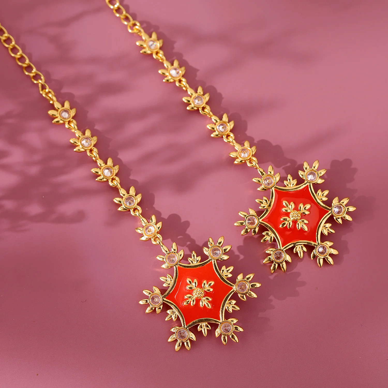 Gota Patti Rajwada Surya Earrings - Image 2