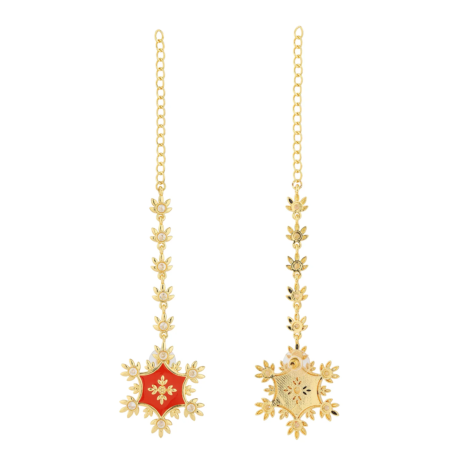 Gota Patti Rajwada Surya Earrings - Image 5