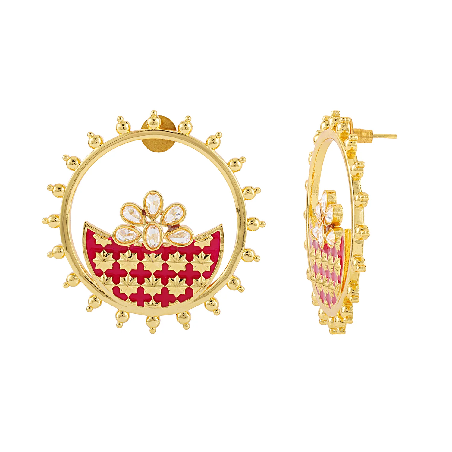 Gota Patti Shahi Aabha Earrings - Image 3
