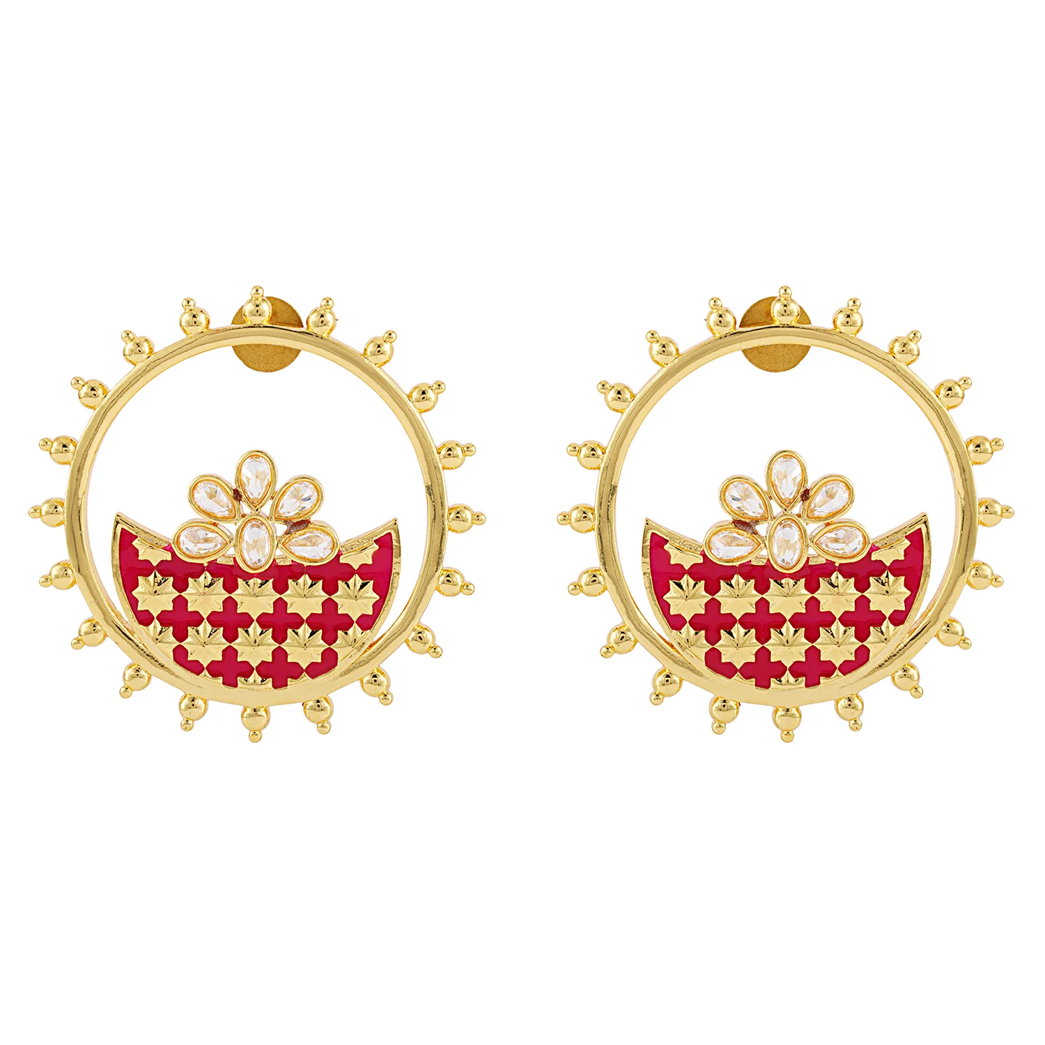 Gota Patti Shahi Aabha Earrings - Image 4