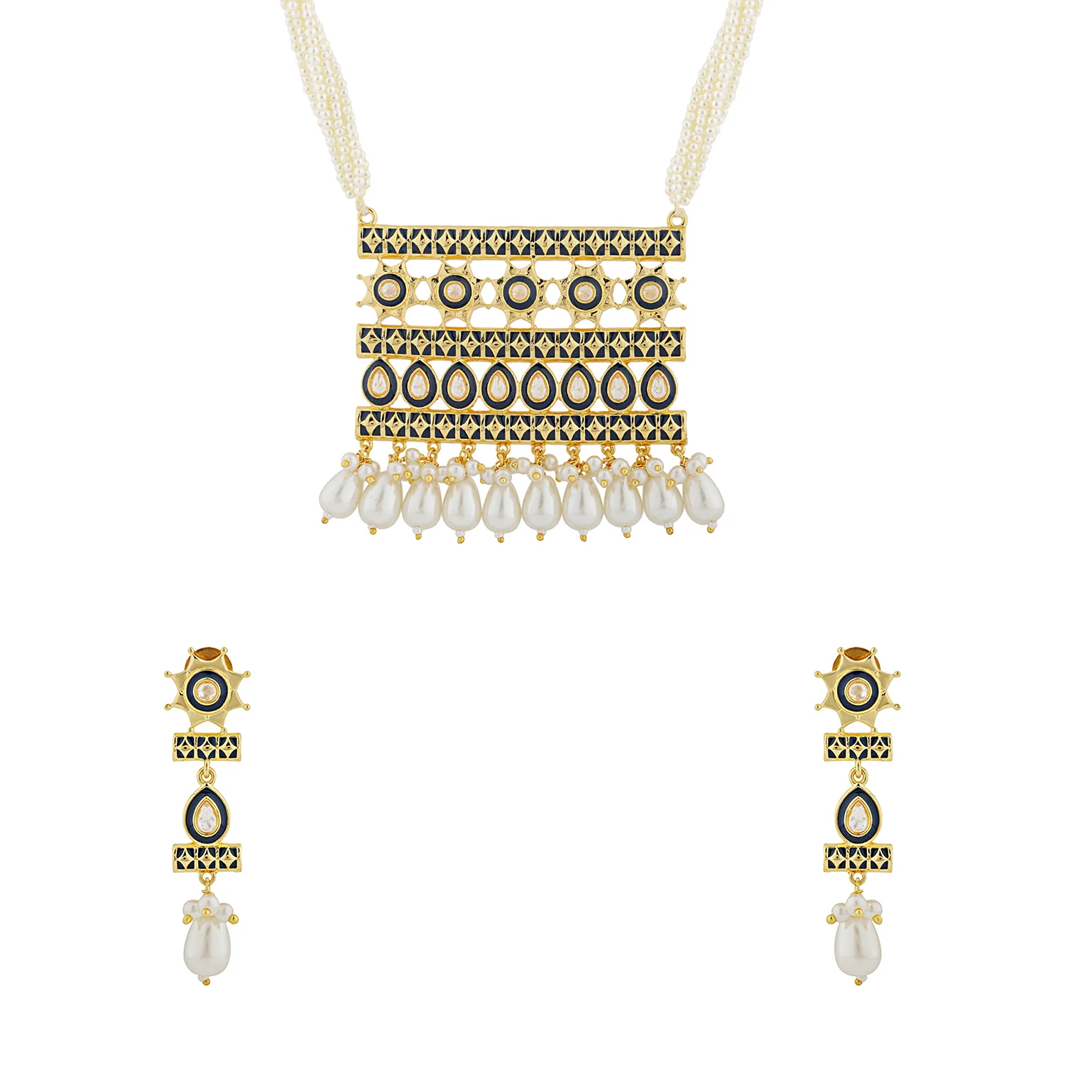 Gota Patti Shahi Darbar Necklace Set - Image 3