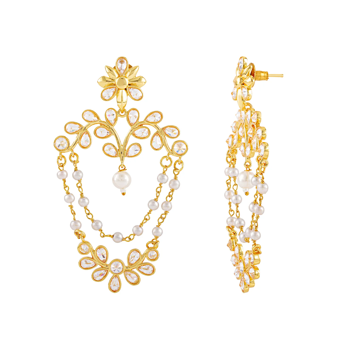 Gota Patti Shahi Jhalar Earrings - Image 3