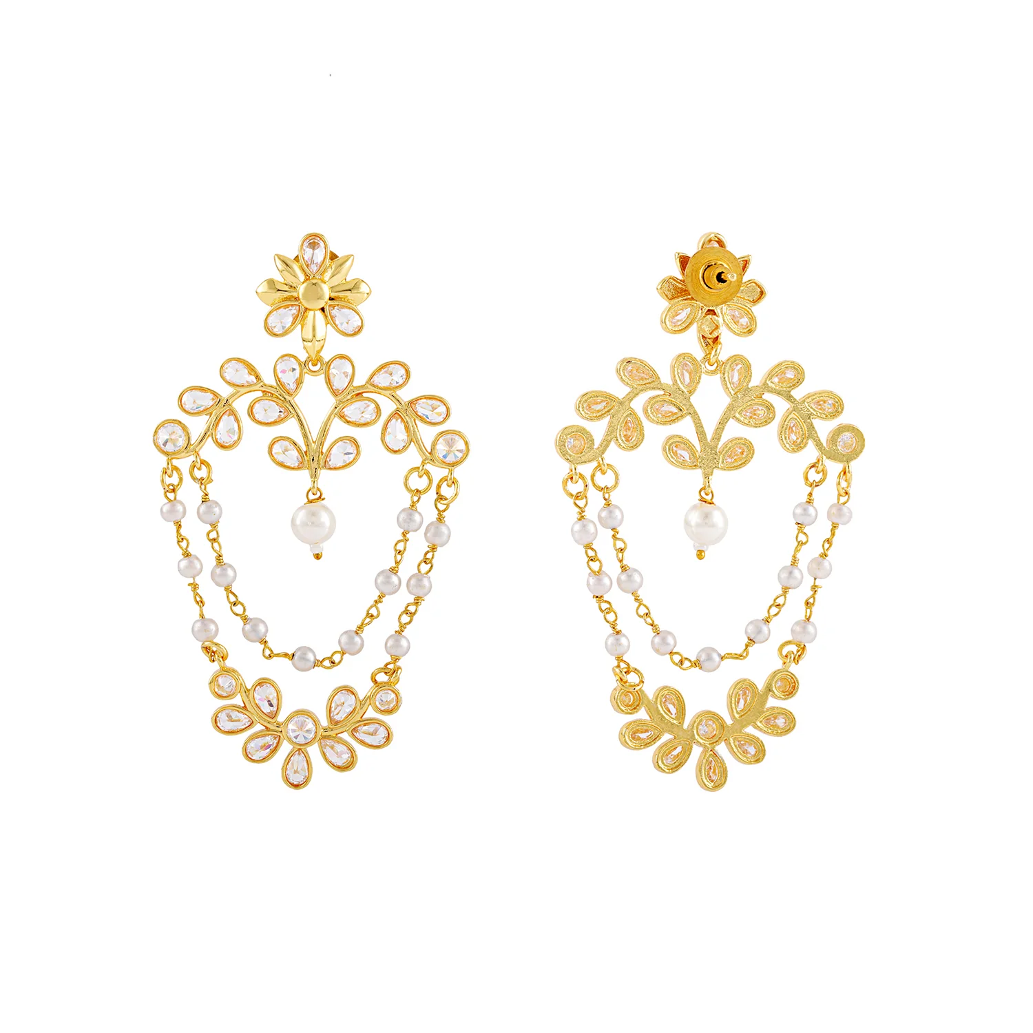Gota Patti Shahi Jhalar Earrings - Image 5