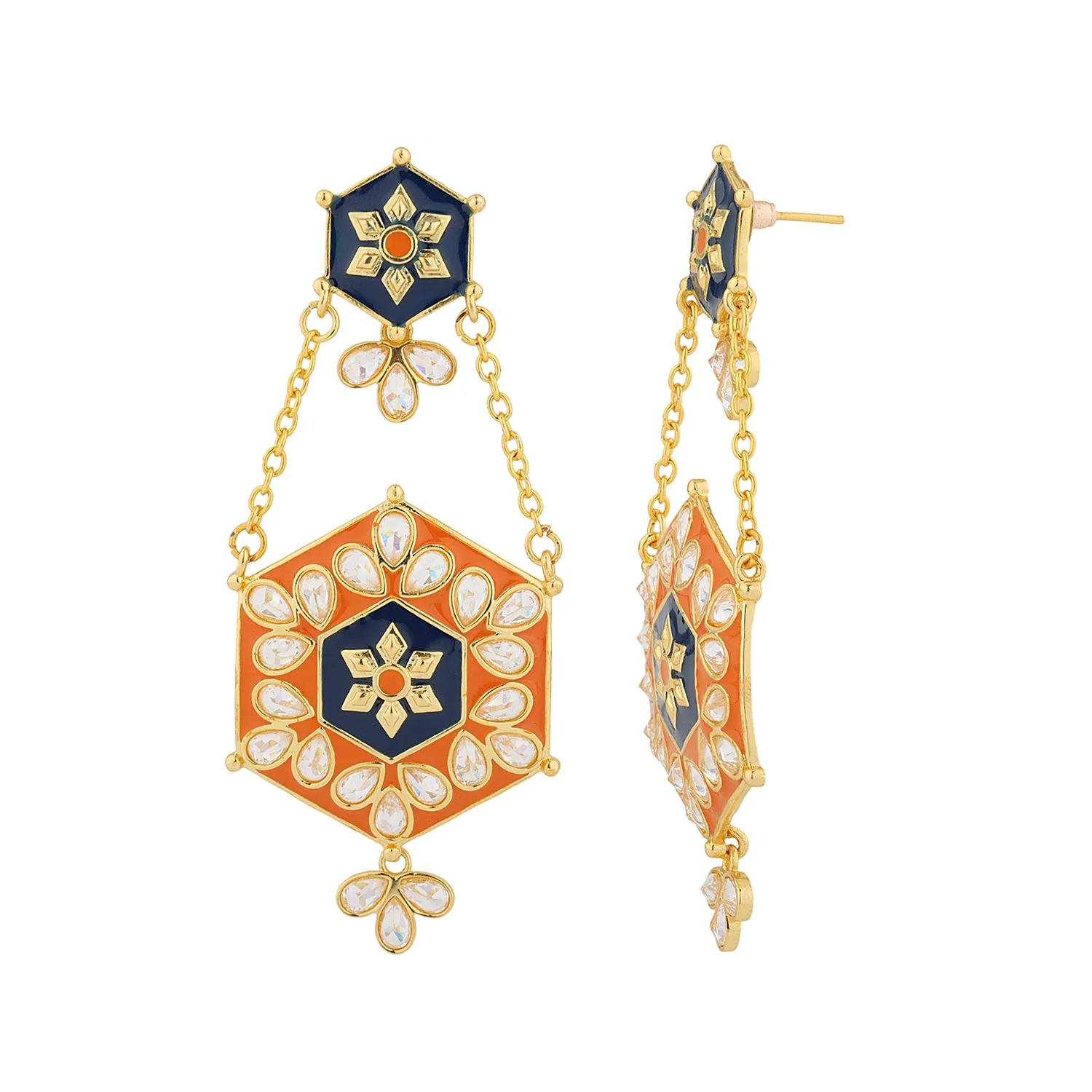 Gota Patti Shahi Jharokha Baaliyan Earrings - Image 3