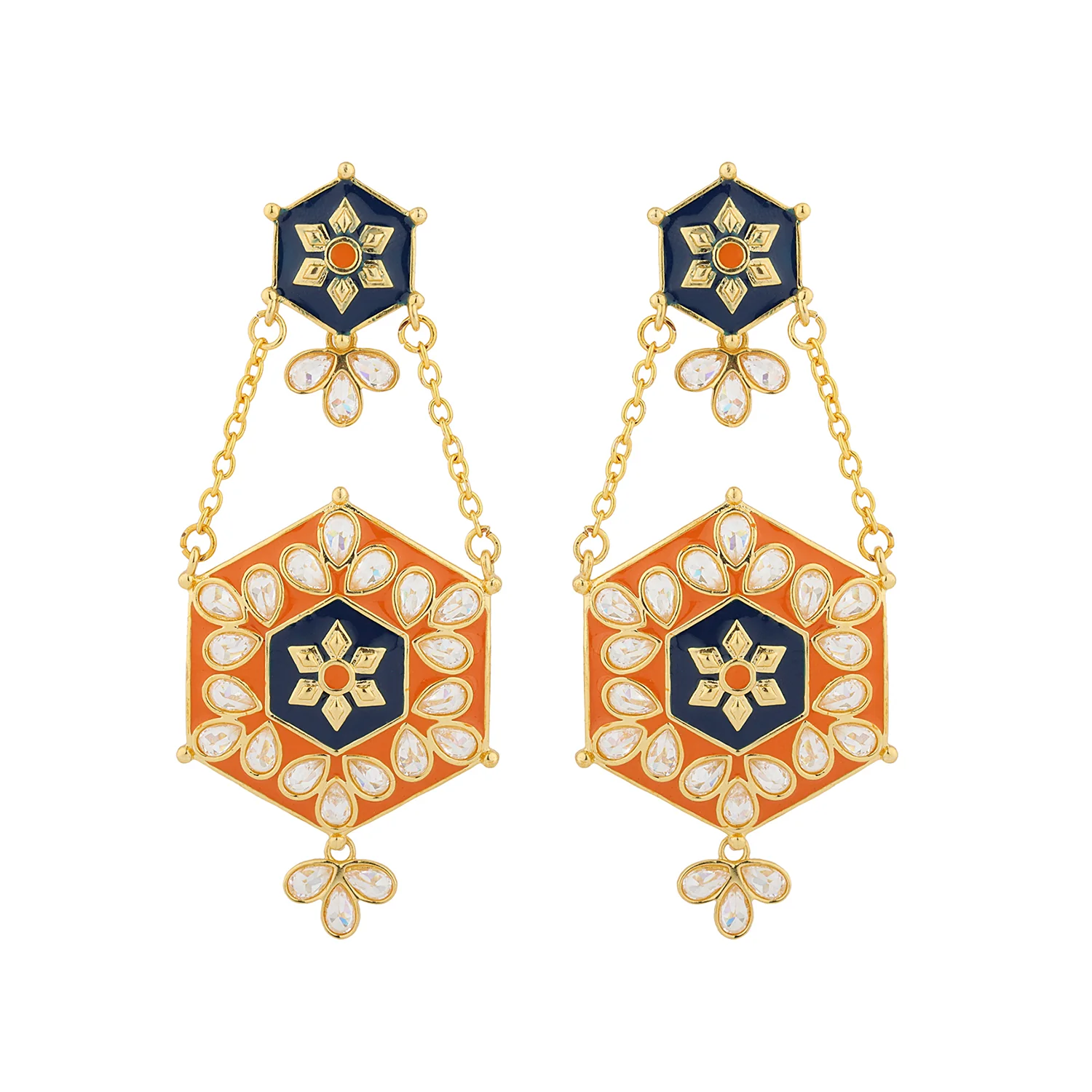 Gota Patti Shahi Jharokha Baaliyan Earrings - Image 4