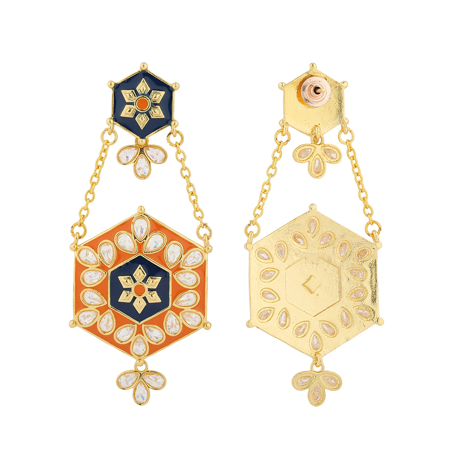 Gota Patti Shahi Jharokha Baaliyan Earrings - Image 5