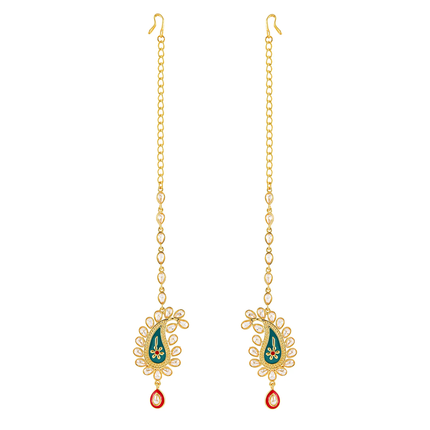 Gota Patti Shahi Rangrez Earrings - Image 3