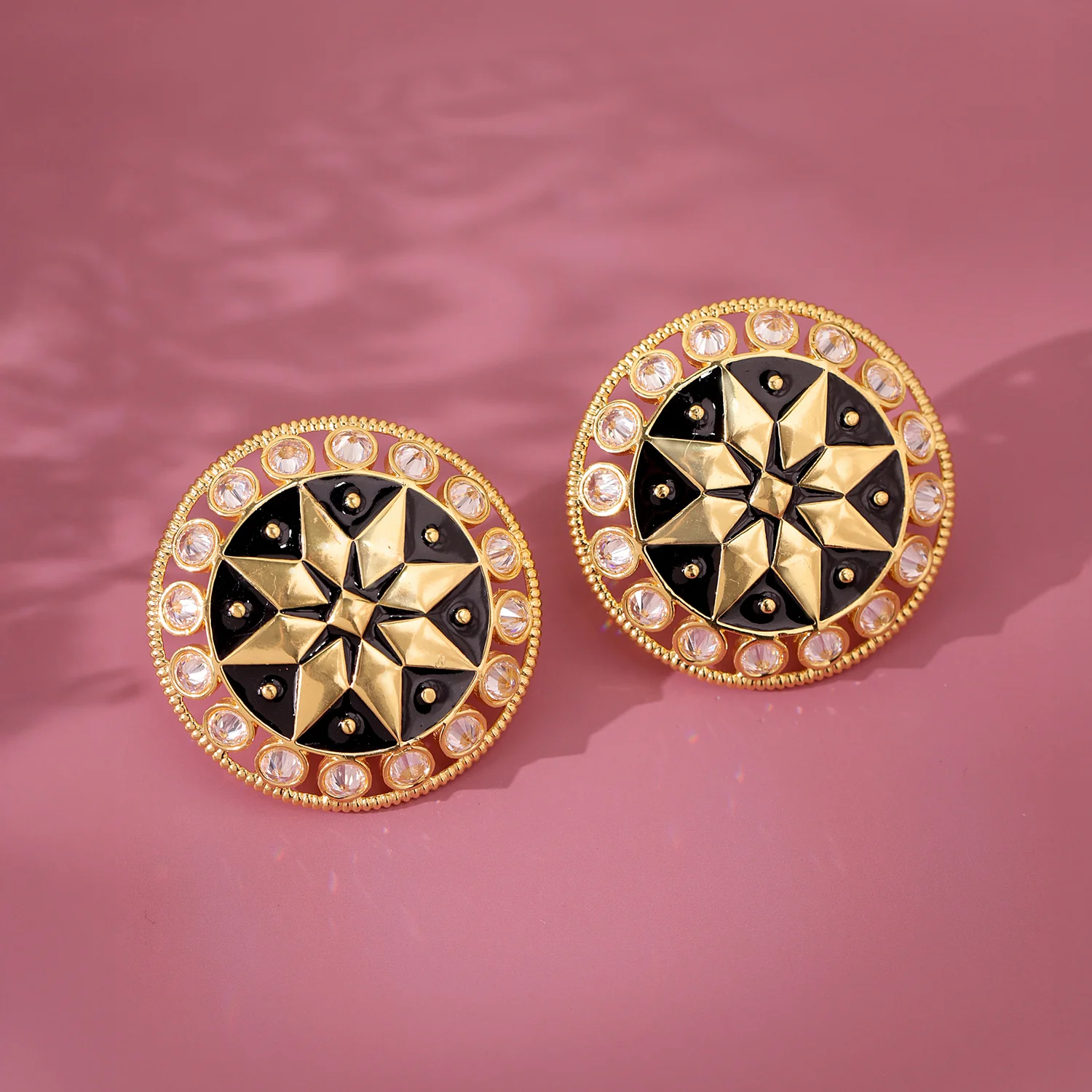 Gota Patti Sunehri Mandala Earrings - Image 2
