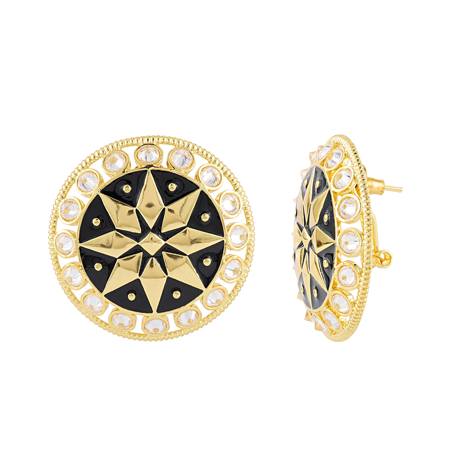 Gota Patti Sunehri Mandala Earrings - Image 3