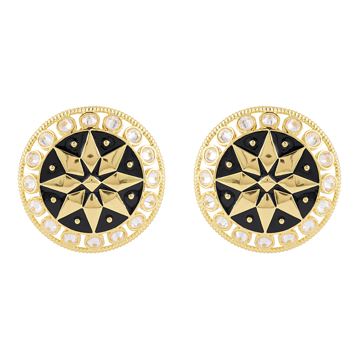 Gota Patti Sunehri Mandala Earrings - Image 4
