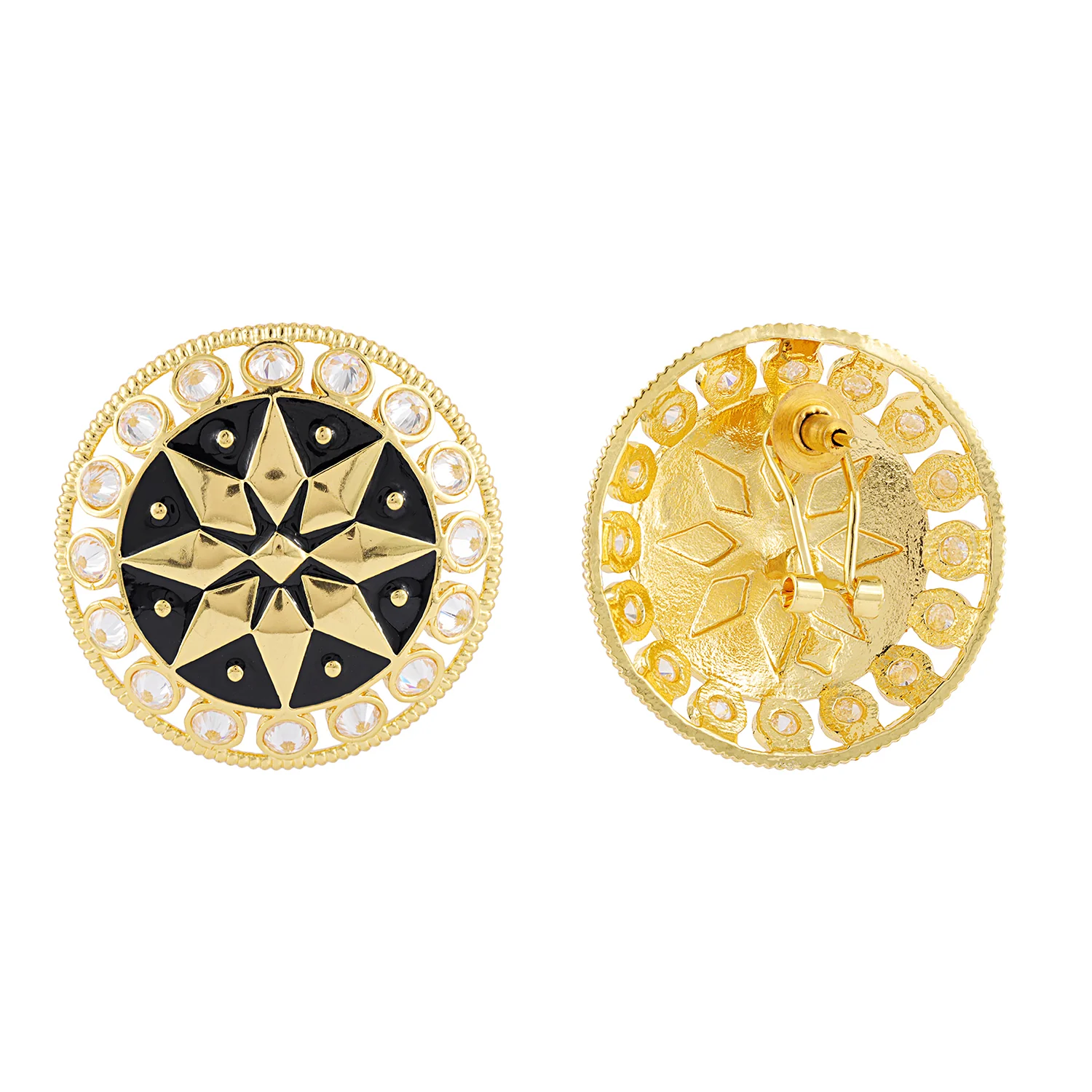 Gota Patti Sunehri Mandala Earrings - Image 5