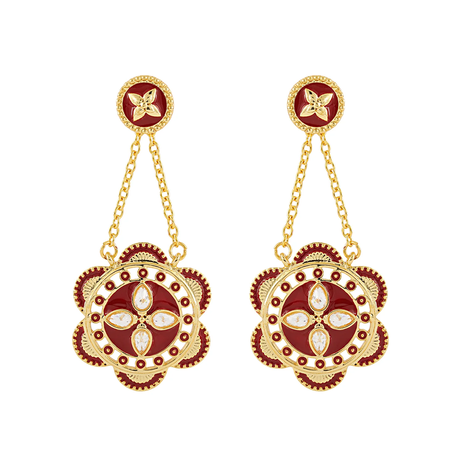 Gota Patti Surkhphool Necklace Set - Image 7
