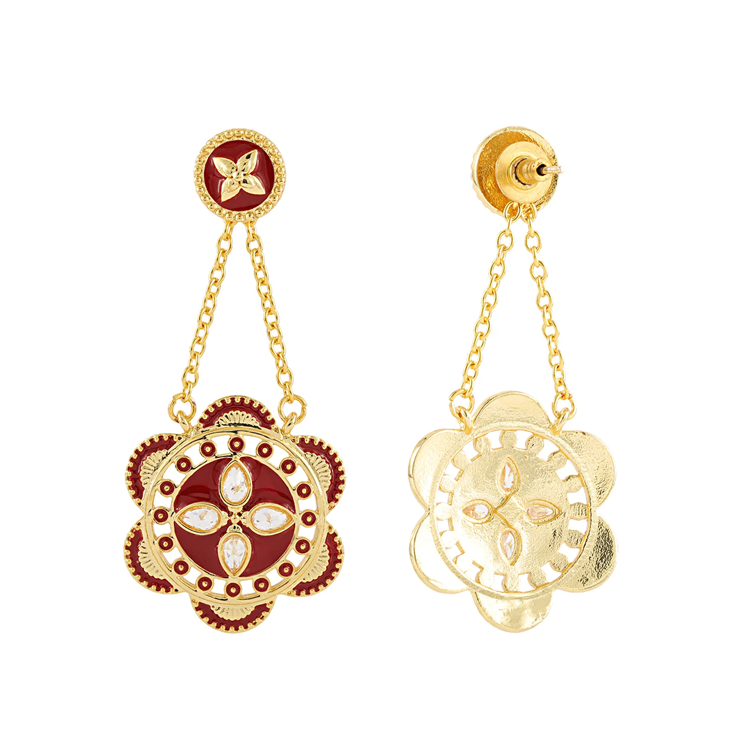 Gota Patti Surkhphool Necklace Set - Image 8