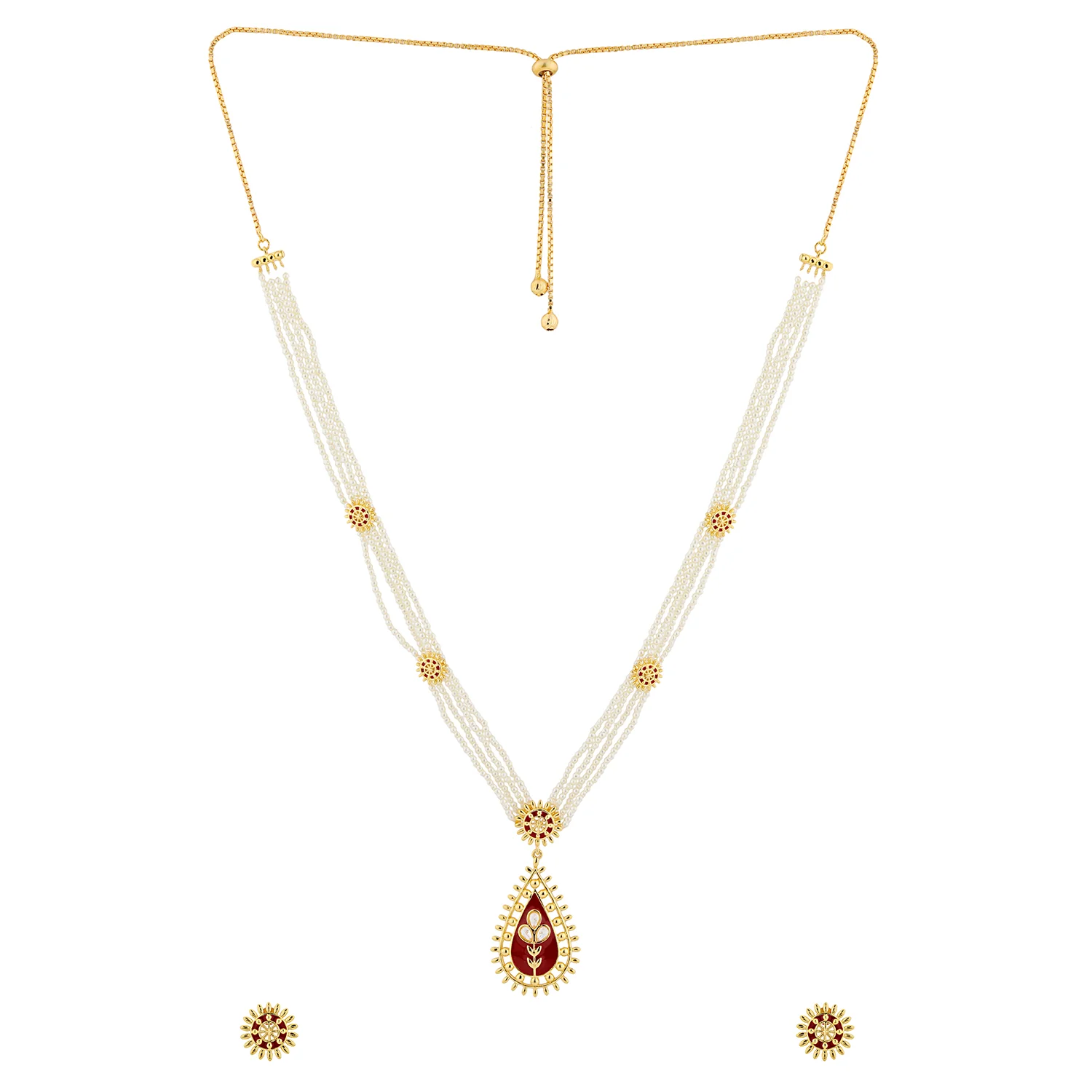 Gota Patti Surya Moti Haar Necklace Set - Image 8