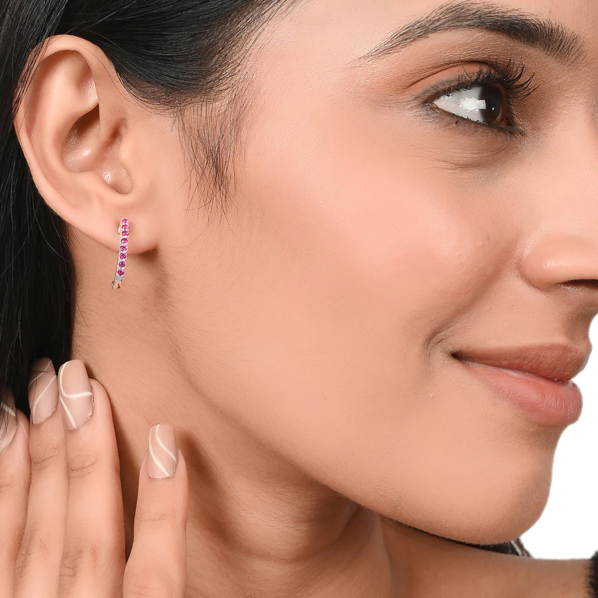 Graceful Pink 925 Sterling Silver Earring - Image 2