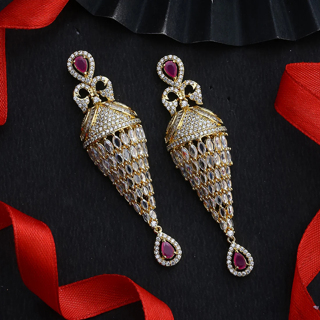 Grapevine Pattern Drop Earrings