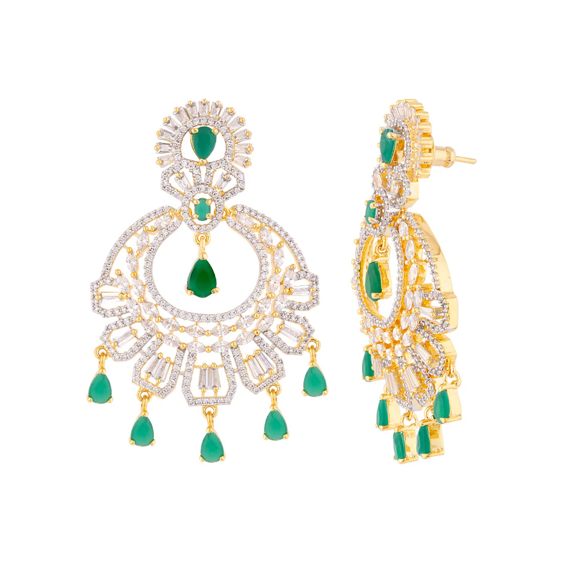 Green and White Zircons Earrings - Image 4